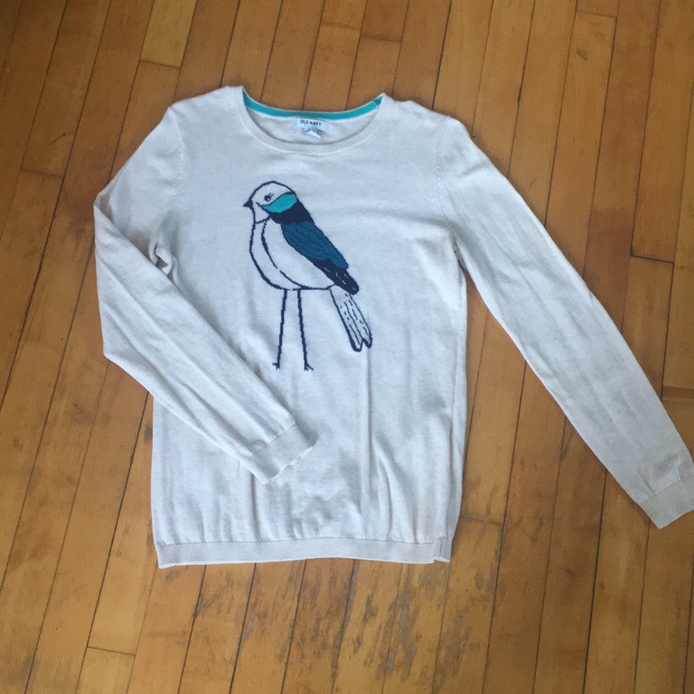 Old Navy sweater with bird on it